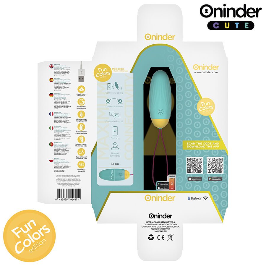 ONINDER CUTE - LOVE PLEASURE HUEVO VIBRO-GEMAS ROTADORAS SILICONA - APP MUNDIAL GRATUITA