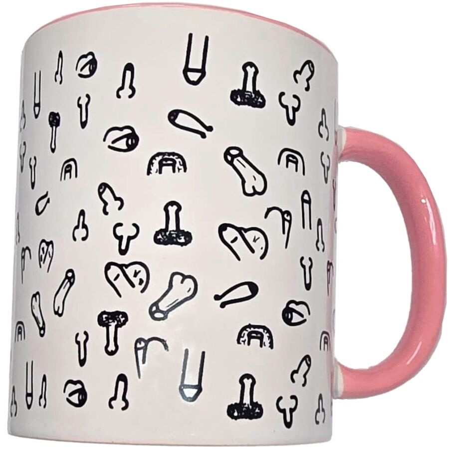 Taza de penes con asa rosa 370 ml de Diablo Picante