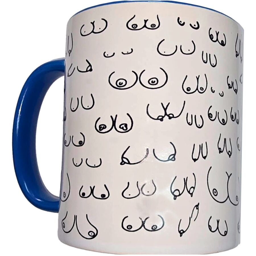 Taza de tetas con asa azul 370 ml de Diablo Picante