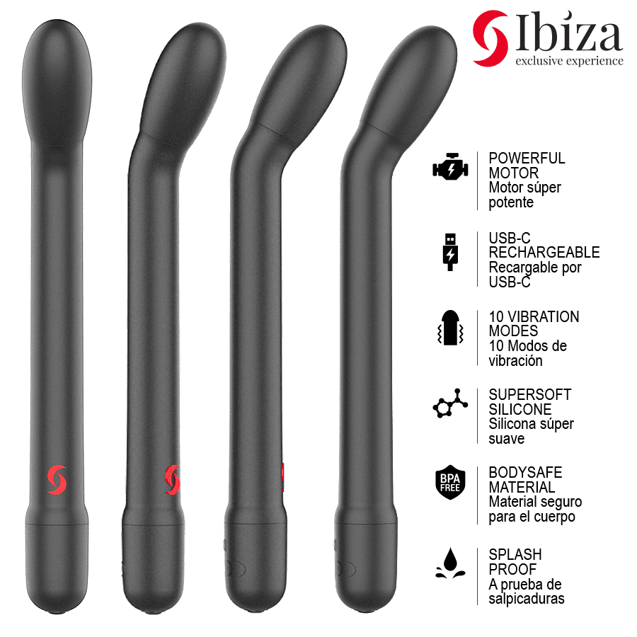 IBIZA vibrador punto G de silicona negro alternativa BGEE Classic