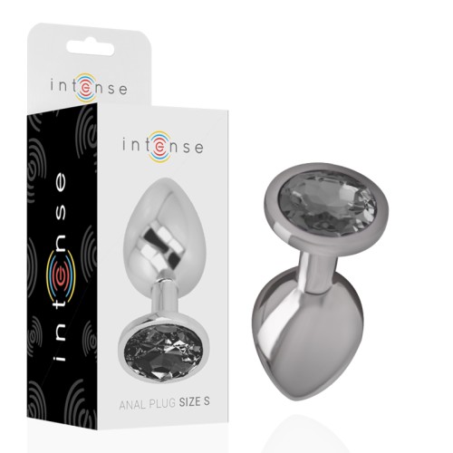 Intense plug anal de aluminio con cristal negro talla S