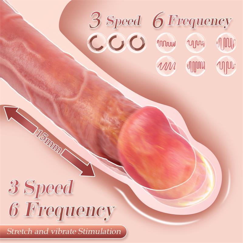 XISE Marshall dildo con vibración, thrusting y mando 22 cm — Imagen 6