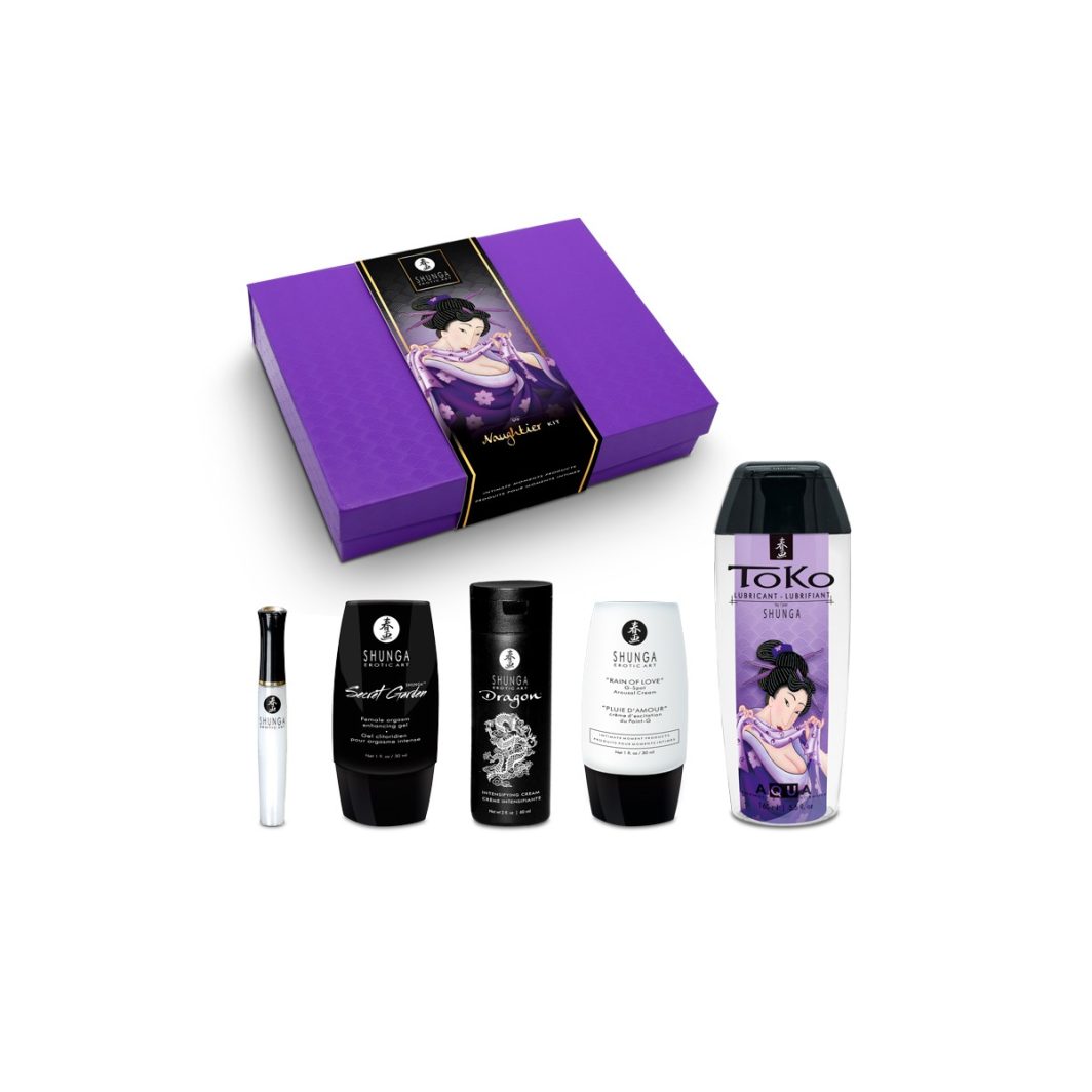 Estuche Shunga Naughtier Kit de cosmética erótica con cinco productos
