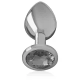 Vista lateral del plug anal Intense metálico con cristal negro